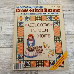 Cross Stitch Bazaar - Vtg 1986 - McCall's Creative‎ Crafts Mag Book w/ Pattern